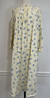 Camisón largo vintage Sonoma 75 % algodón para mujer talla S amarillo floral con ribete de encaje Foto 1 de 4