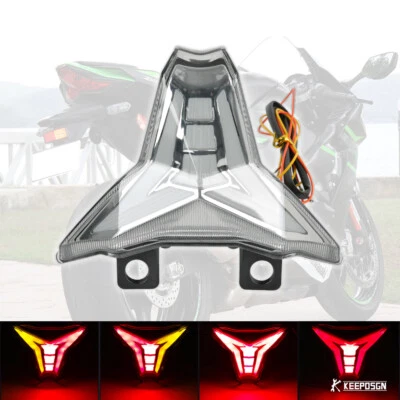 Luz trasera de freno integrada LED de humo señal de giro para Kawasaki Ninja ZX-10R 16-23 Foto 1 de 4