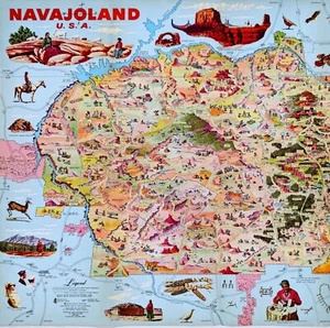 1968 NAVAJO NATION Karte ARIZONA - NEW MEXICO Original (27,5x20,25) Don Bloodgood - Bild 1 von 11