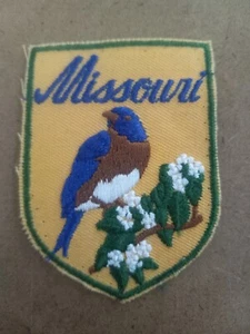 Vintage bestickter Aufnäher STAAT VOGEL & BLUME MISSOURI - Bild 1 von 2