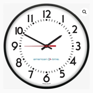 15" AllSync Plus 120V Round Surface Clock (Black Steel, Dial 04) › - Bild 1 von 3