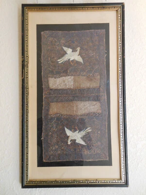 Original  Dynasty Chinese Officer Cut Silk Embroidery Kesi Rank Badge - Image 1 of 4