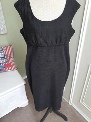 LINEA Black Crinkle Dress Size 20 Sleeveless perfect LBD BNWT - Image 1 of 4