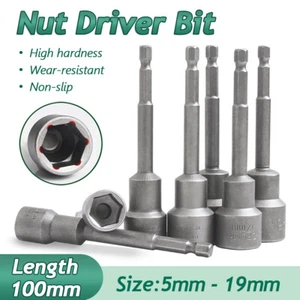 1/4" Shank Drive Long Hex Ball End Point Socket Set Hexagon Allen Key 5-19mm - Picture 1 of 33