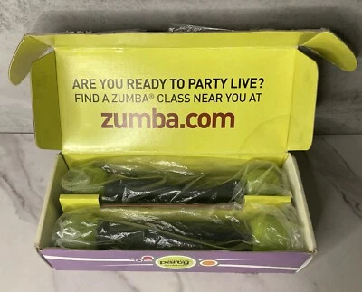 Zumba Toning Sticks Set of 2 Green Shaker Workout Weights 1 lb ea Gym Yoga Shake - Image 1 of 4