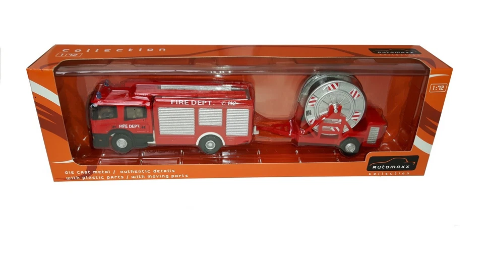 Lot 10 x 1 Camion Pompier avec remorque, 1/72, Neuf - Photo 1/1