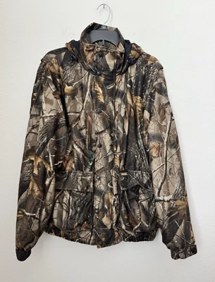 Remington Men's Camo Hunting Jacket Hardwoods Real Tree Hooded Full Zip Med - Image 1 of 4