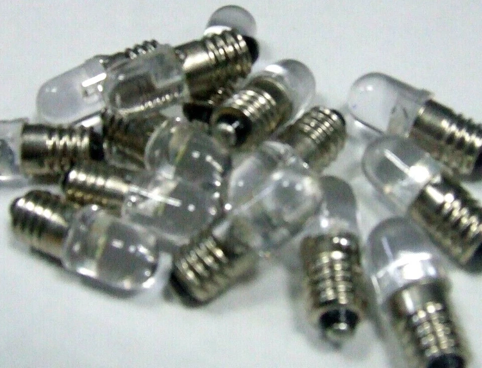 E10 LAMPADA LED ATTACCO EDISON 10MM DC 24 VOLT 6500 KELVIN BIANCO KIT 10 PEZZI - Immagine 1 di 1