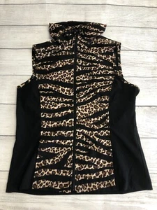 Weekend by Chicos Vest Lightweight Jacket Womens Size 0 Leopard Print - Picture 1 of 4