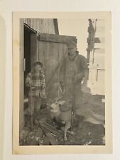 Vintage Old Photograph Man Boy Deer Hunting Buck Original Photo