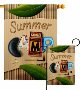 Ready For Camp Garden Flag Camping Camping Decorative Gift Yard House Banner - Picture 1 of 19