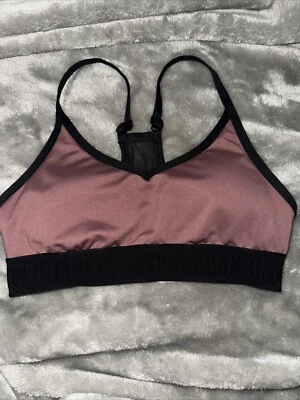 Sujetador deportivo Victorias Secret ROSA Ultimate ligeramente forrado S acolchado rosa negro malla Foto 1 de 4