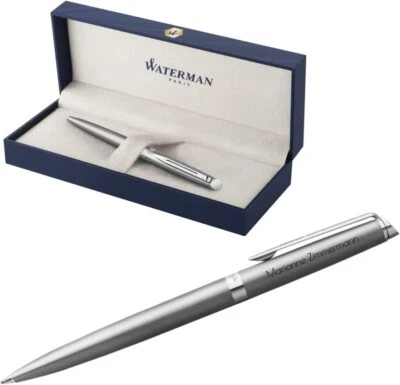 WATERMAN® Kugelschreiber Modell Hemisphere Matt-Edelstahl C.C. Gravur graviert  - Bild 1 von 4