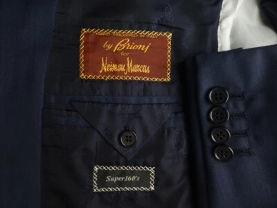 Brioni Blazer 52L/42L Super160 Blue Great Condition Suit Jacket Solid Navy - Image 1 of 4