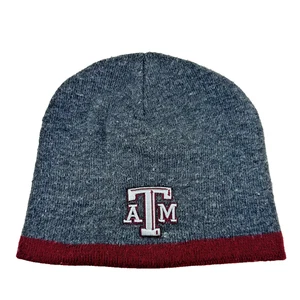 Adult TEXAS A&M University BEANIE Gray Maroon - OSFM - Stretch - Picture 1 of 3