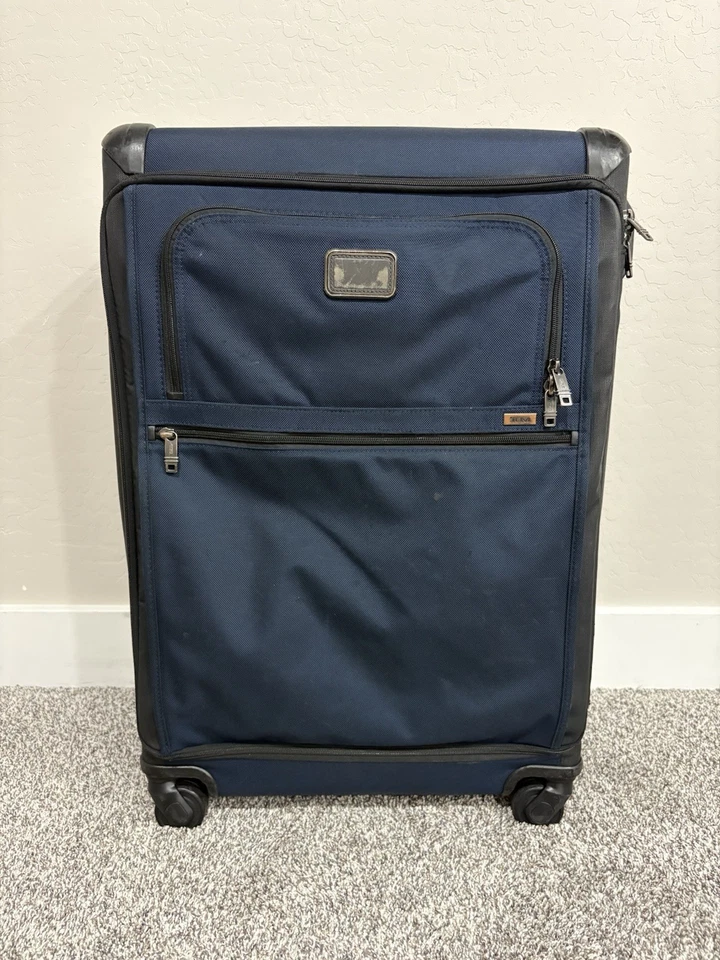 TUMI ‘Alpha 2’ Navy Blue Nylon Medium Trip Suitcase - 22567NVYD2 - Image 1 of 4