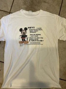 Vintage Rare Disney Mickey Bootleg Parody Tshirt M Double Sided - Picture 1 of 4