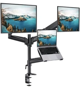 HUANUO Dual Monitor and Laptop Mount for Max 32” Monitor and 17” Laptop NEW DEAL - Photo 1/7