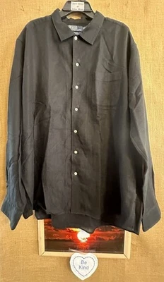 Polo Ralph Lauren Bonnard men’s black XXL long sleeve shirt Linen Cotton pocket - Image 1 of 4
