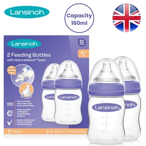 Lansinoh 2 Feeding Bottle Set With Natural Wave Slow Flow Teat 2 X 160ml - Picture 1 of 6