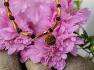 Erimish Gold and Black Beaded Bracelet - Glam Boho Stretch Bracelet - Picture 1 of 5