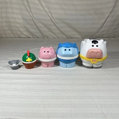 Винтажный Little Tikes гнездование фермы животных комплект полный корова 1980-х мыши свиньи овцы - Изображение 1 из 4