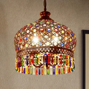Aeyee Handmade Crystal Pendant Light Fixture Bohemian Style Hanging Lamp Colo... - Picture 1 of 8