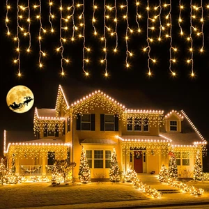 Luci Natale Esterno Cascata, 800LED 20M Tenda Luminosa Esterno Con Timer【Prolung - Foto 1 di 12