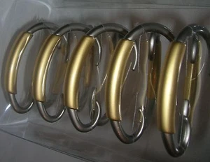 Joseph Abboud Shower Curtain hooks 12 Decorative Gold/Silver rolling hooks New - Picture 1 of 5