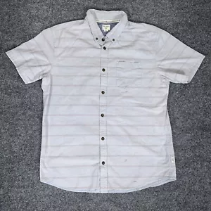 Jack Oneill Shirt Mens XL Grey Striped Short Sleeve Pocket Button Down Adult - Picture 1 of 8
