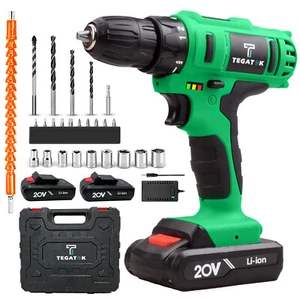 3/8 inch Rechargeable Drill Driver Set:Cordless Drill with Keyless Chuck&Battery - Picture 1 of 21