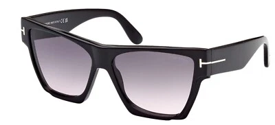 Tom Ford FT 0942 942 01B Dove Shiny Black Grey Gradient Lens Sunglasses New 59mm - Image 1 of 4