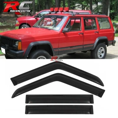 For 1984-2001 Jeep Cherokee XJ BJ 4PCS Window Visors Vent Sun Rain Guard Foto 1 de 4