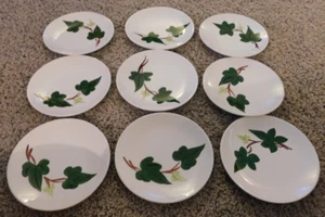 25-512 9 Vintage Unused Blue Ridge Southern Potteries Hand Painted 6-1/2" Plates - Picture 1 of 6