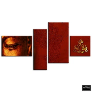 Buddha Om Mandala Peace Religion BOX FRAMED CANVAS ART Picture HDR 280gsm - Picture 1 of 1