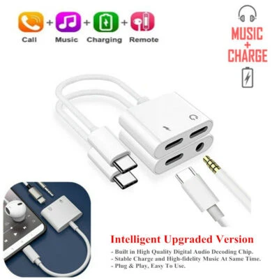 For Samsung Galaxy S24/S23 iPhone 15/16 USB-C Audio Adapter Charging Call Music  - Image 1 of 4