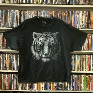 DOM T-Shirt Herren schwarz Rundhalsausschnitt kurzärmelig weiß Tiger T-Shirt - Bild 1 von 5