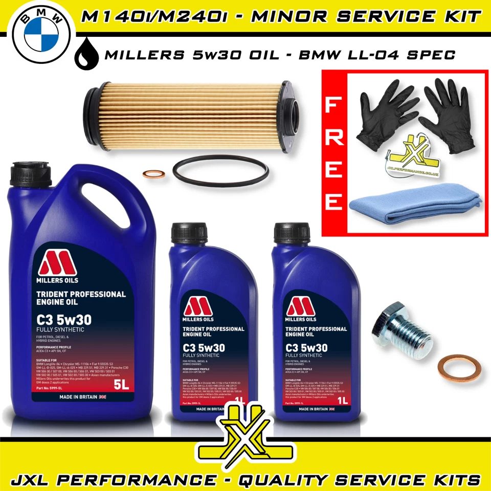 BMW M140i F20 F21 M240i F22 F23 B58 Minor Oil Service Kit - Millers Oil 5w30 - Image 1 of 1