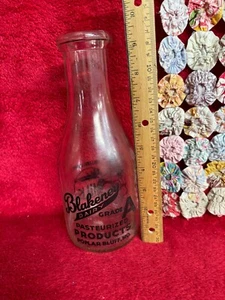 Vtg Blakeney Dairy Grade A Pasteurized Products Poplar Bluff, MO One Qt Bottle - Picture 1 of 6