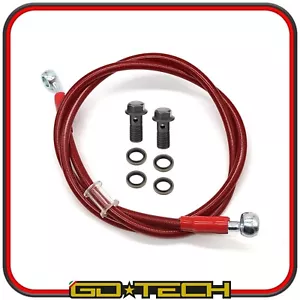 TUBO FRENO IN TRECCIA AERONAUTICO MOTO SCOOTER RACING UNIVERSALE 110 cm ROSSO - Imagen 1 de 3