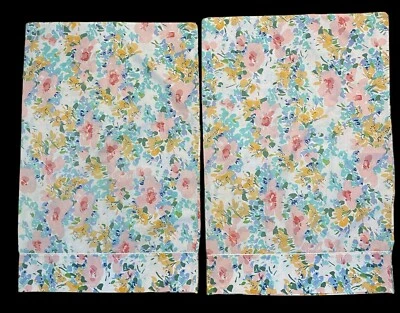 Fundas de almohada JC Penney percal Flower Power años 70 polialgodón floral vintage MCM Foto 1 de 4