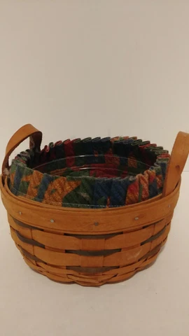 Longaberger Button Basket - 1994 Combo-Includes Liner and Protector Cover