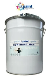 UK PAINT - Contract Matt Emulsion Paint - 20L - Brilliant White  - Picture 1 of 2