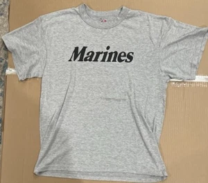 Vintage Marines Army Logo Short Sleeve T-Shirt Mens Gray Rothco Mens X-Large - Picture 1 of 3