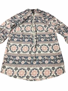 Rue 21 Blouse Adult Mandala & Elephant Lace Boho 3/4 Sleeve Women’s Size M India - Picture 1 of 9