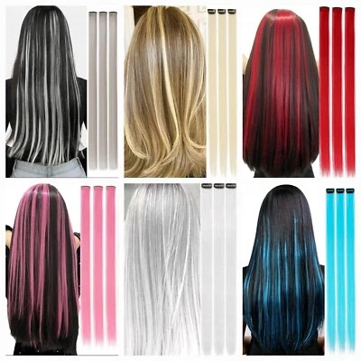 Haarverlängerung Haarsträhnen Clip in Extension Haarteil Kunsthaar 50cm Farbe - Bild 1 von 4