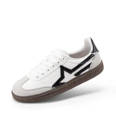 Boys Girls Retro Sneakers Casual Shoes Lace up School Go Outings Athletic Shoes - Image 1 of 4