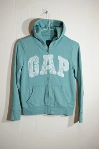 GAP GIRLS BIG LOGO ZIP HOODIE SWEAT SHIRT -BLUE- AGE (12) XL (NA117) - Picture 1 of 6