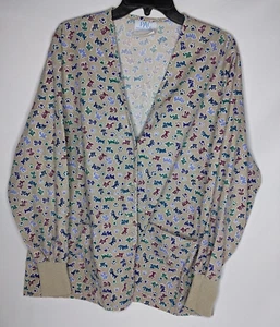 Professional Apparel Veterinary Medical Cat& Dog Lovers Scrub Long Sleeve Sz. M - Picture 1 of 5