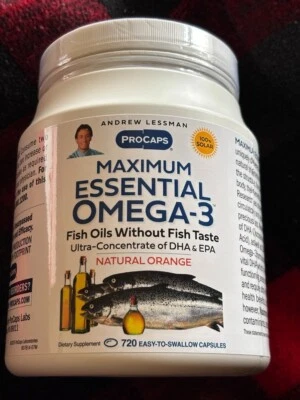 Andrew Lessman Maximum Essential Omega-3 720 Capsules Exp. 02/28/2028 - Image 1 of 4